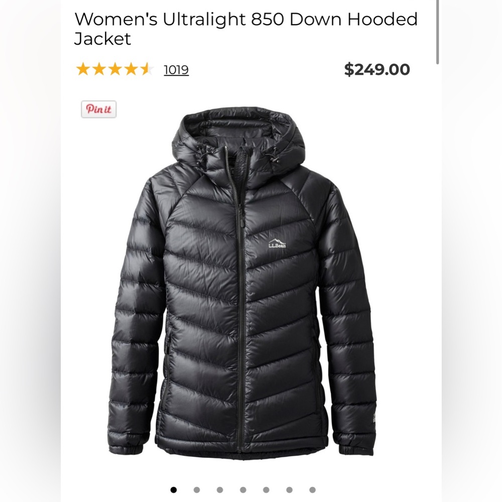 ❌SOLD❌ 
L.L. Bean Women's Ultralight 850 Down Hooded Jacket